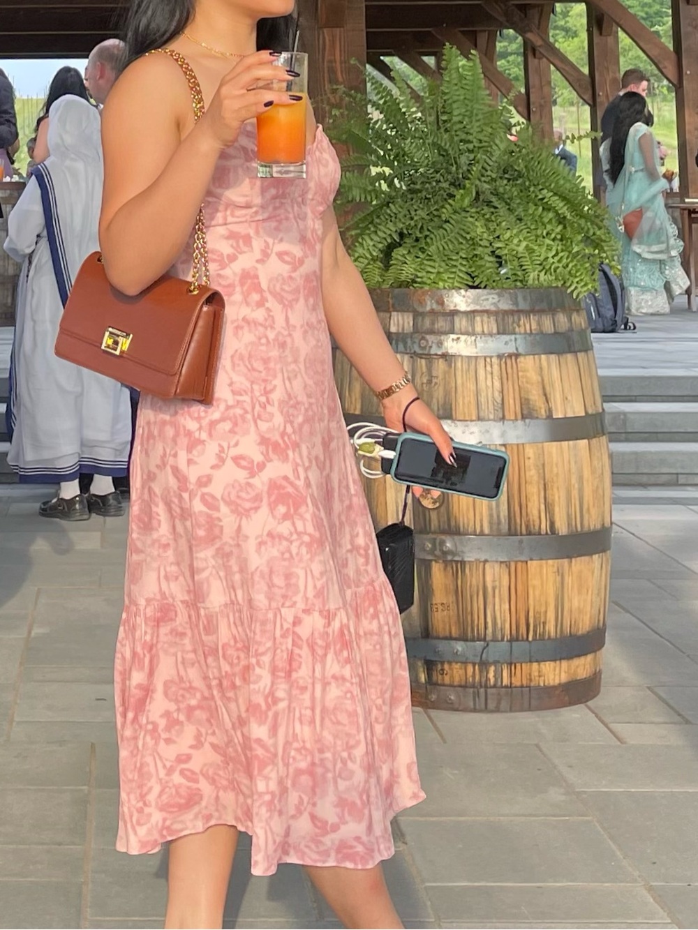 Babaton Pink Floral Slip Dress